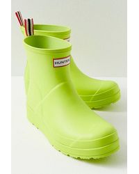 HUNTER - Play Short Wellies At Free People In Acid Green, Size: Us 8 - Lyst