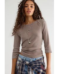 Free People - Easy Does It Three-Quarter Sleeve Top - Lyst