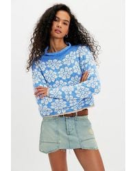 Free People - Opal Rollneck Knit Patterned Sweater - Lyst