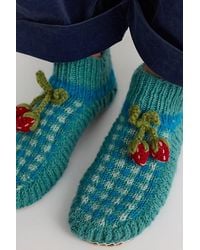 Free People - Gingham Slipper Socks - Lyst