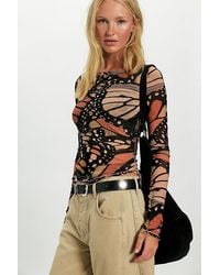 Free People - Lilly Printed Long Sleeve Top - Lyst