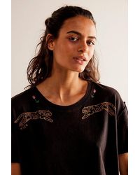 Free People - Horsin Around Tee At In Washed Black Combo, Size: Large - Lyst