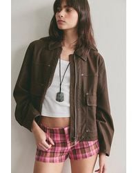 Free People - Ana Plaid Micro Shorts - Lyst