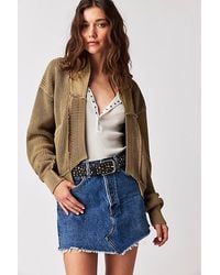Free People - Worn Thru Surplus Cardi At Free People In Olive, Size: Small - Lyst