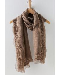 Free People - Lovelace Washed Scarf At In Mushroom - Lyst
