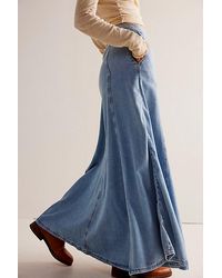 Free People - We The Free Catch The Sun Denim Maxi Skirt - Lyst