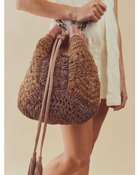 FREE PEOPLE NATURAL WOVEN LEATHER LARGE TOTE BAG RRP £158 