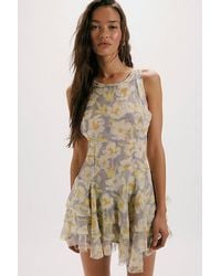 Free People - Raven Printed Mini Dress - Lyst