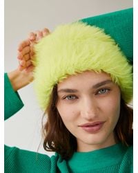 Free People Polaris Fuzzy Slouch Beanie - Green