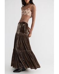 Free People - Juliette Velvet Maxi Skirt - Lyst