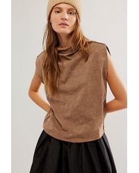 Free People - Niki Turtleneck Tee At Free People In Otter, Size: Xs - Lyst