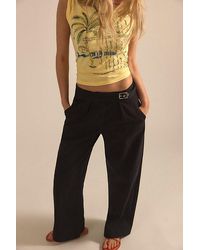 Free People - Buckle Up Wide-Leg Trousers - Lyst