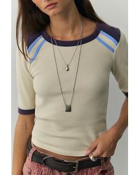 Free People - Stargazer Colorblock Three-Quarter Sleeve Tee - Lyst