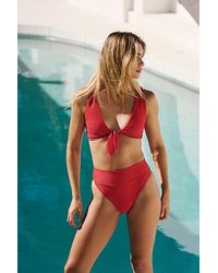 Beach Riot - Dallas Ribbed Bikini Top At Free People In Red, Size: Small - Lyst