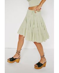 Free People - Many Layers Solid Midi Skirt - Lyst
