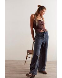 Free People - Crvy Outlaw Wide-Leg Jeans - Lyst