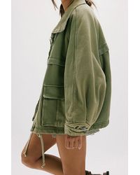 Free People - Jojo Washed Oversized Funnel-Neck Jacket - Lyst