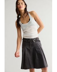 Free People - Chino Pleated Midi Skirt - Lyst