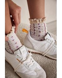 Free People - Rosebud Waffle Knit Ankle Socks At In Heavenly Pink - Lyst