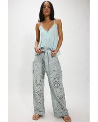 Free People - Starry Skies Eyelet Pull-On Harem Pants - Lyst