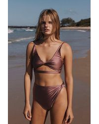 BOAMAR - Twist Habana Bikini Top At Free People In Truffle Shimmer, Size: Xs - Lyst