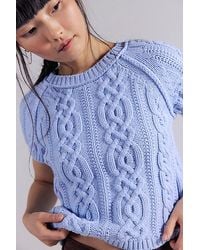 Free People - Bubblegum Cable Knit Pullover - Lyst