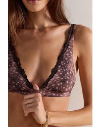 Intimately By Free People - Charlie Lace Microfiber Printed Plunge Bralette By - Lyst