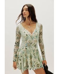 Free People - Sway With Me Printed Mini Dress - Lyst