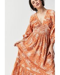 Free People - Golden Hour Maxi Dress At In Coral Sands Combo, Size: Xs - Lyst