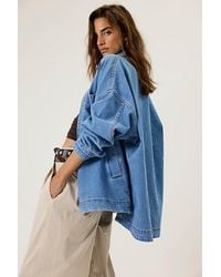 Free People - Madison City Denim Jacket At Free People In Medium Blue Denim, Size: Small - Lyst