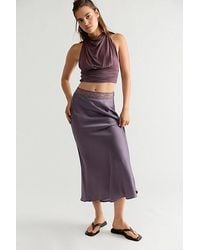 Free People - Valeria Midi Slip Skirt - Lyst