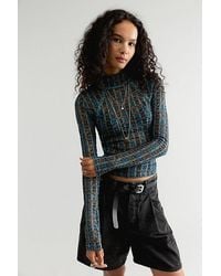 Free People - Lyric Sheer Lace Long Sleeve Turtleneck Top - Lyst