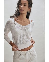 Free People - Soft Focus Fine Gauge Linen Pullover - Lyst