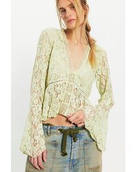 Free People - Whispering Love Lace Top - Lyst