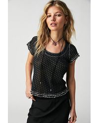 Free People - Garner Tee At In Black Combo, Size: Xs - Lyst