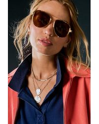 Free People - Wesley Oversized Aviator Sunglasses - Lyst