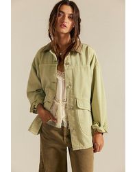 Free People - Lemon Denim Jacket - Lyst