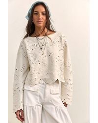 Free People - Iris Embroidered Sweatshirt - Lyst