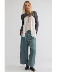 Free People - Satin Boyfriend Trousers - Lyst