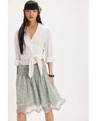 Free People - Sanderson Midi Skirt - Lyst