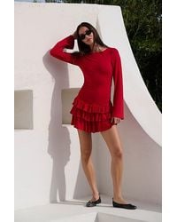 free-est - Good Feels Ruffle Long-sleeve Mini - Lyst