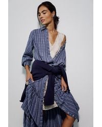 Free People - Chasing Dawn Collared Maxi Shirtdress - Lyst