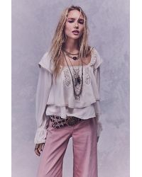 Free People - Francie Silky Blouse - Lyst