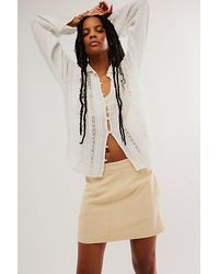 Free People - Can't Blame Me Linen Mini Skirt - Lyst