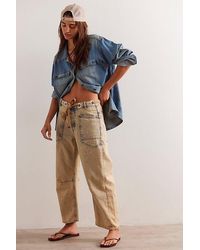 Free People - Moxie Pull-on Barrel Jeans - Lyst
