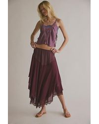 Free People - It's Romantic Midi Slip Skirt By - Lyst
