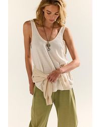 Free People - Scoop Neck Silk Tank Top - Lyst