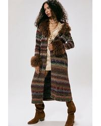Anna Sui - Faux Fur Trim Coat - Lyst
