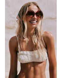 Free People - Wavy Baby Round Oversized Sunglasses - Lyst