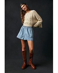 Free People - We The Free Get Free Chambray Pull-on Shorts - Lyst
